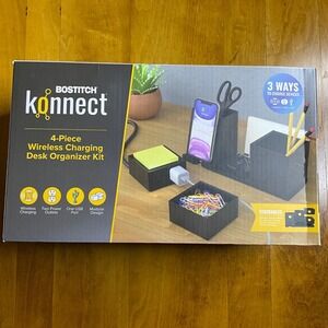 Bostitch Konnect 4 Piece Wireless Charging Desk‎ Organizer Kit New